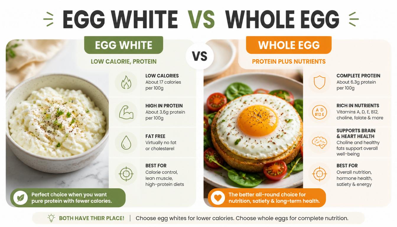 egg white vs whole egg nutrition comparison