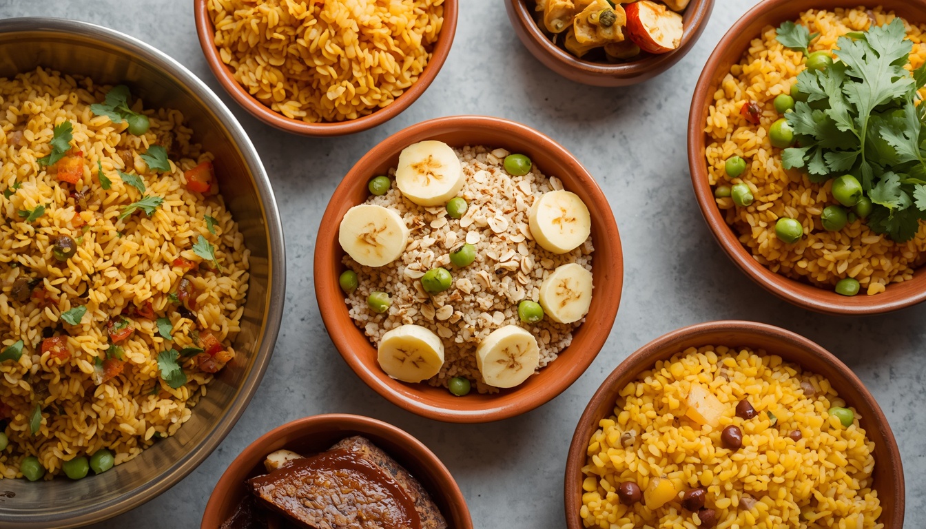 Healthy Indian breakfast options like oats poha eggs and chilla