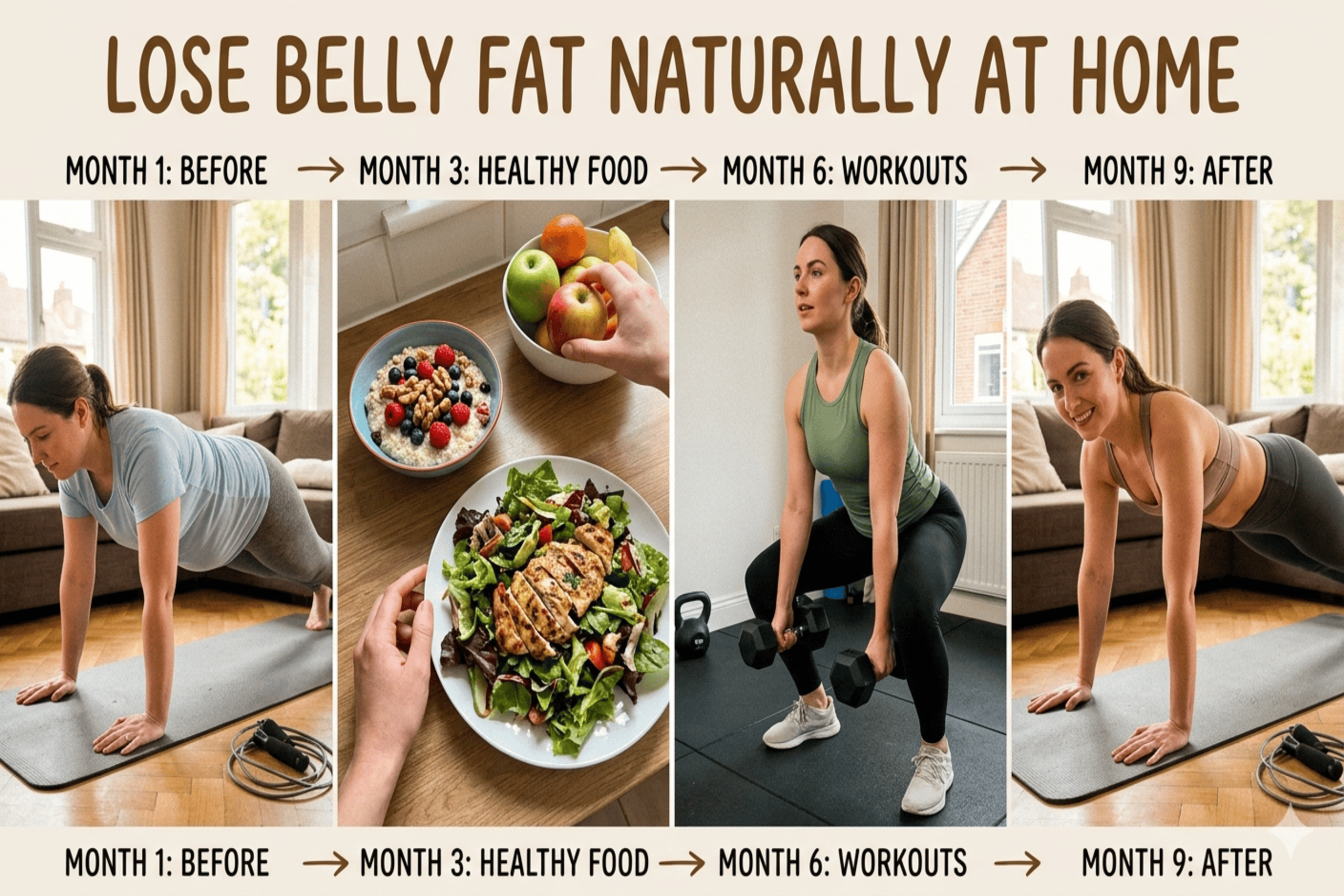 lose belly fat naturally at home