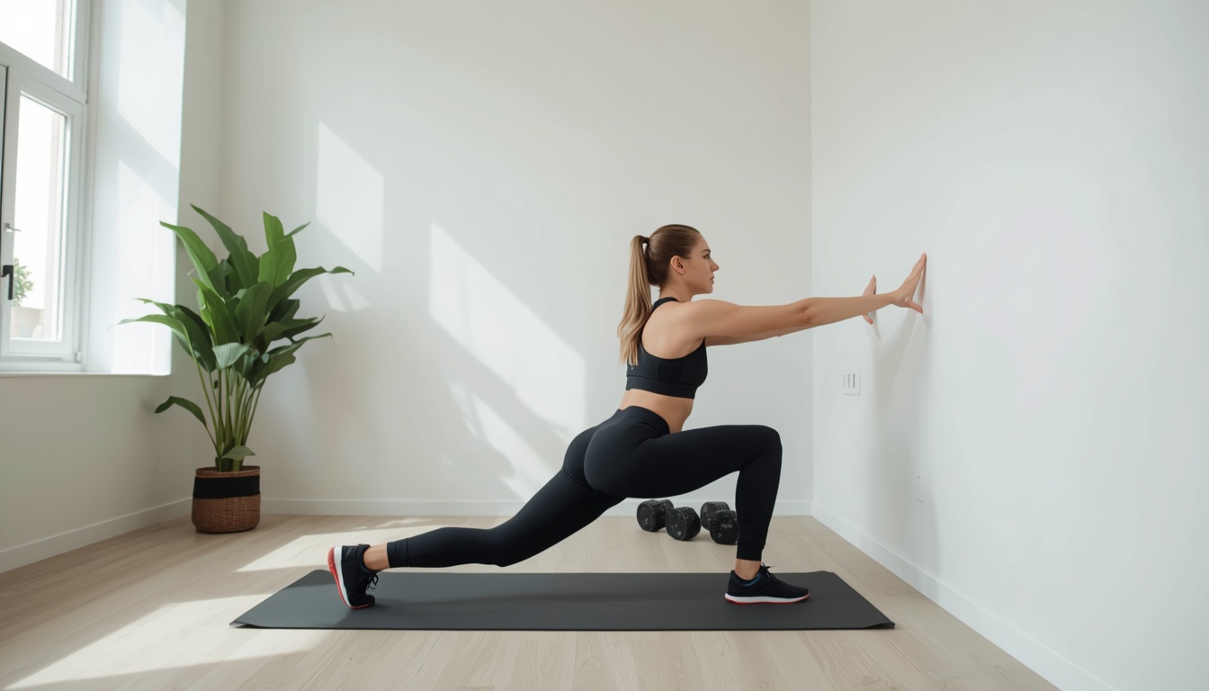 Beginner performing bodyweight exercises at home
