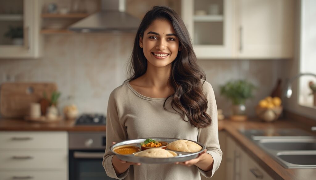 Weight Loss Diet Plan for Beginners (Indian) – healthy Indian food plate
