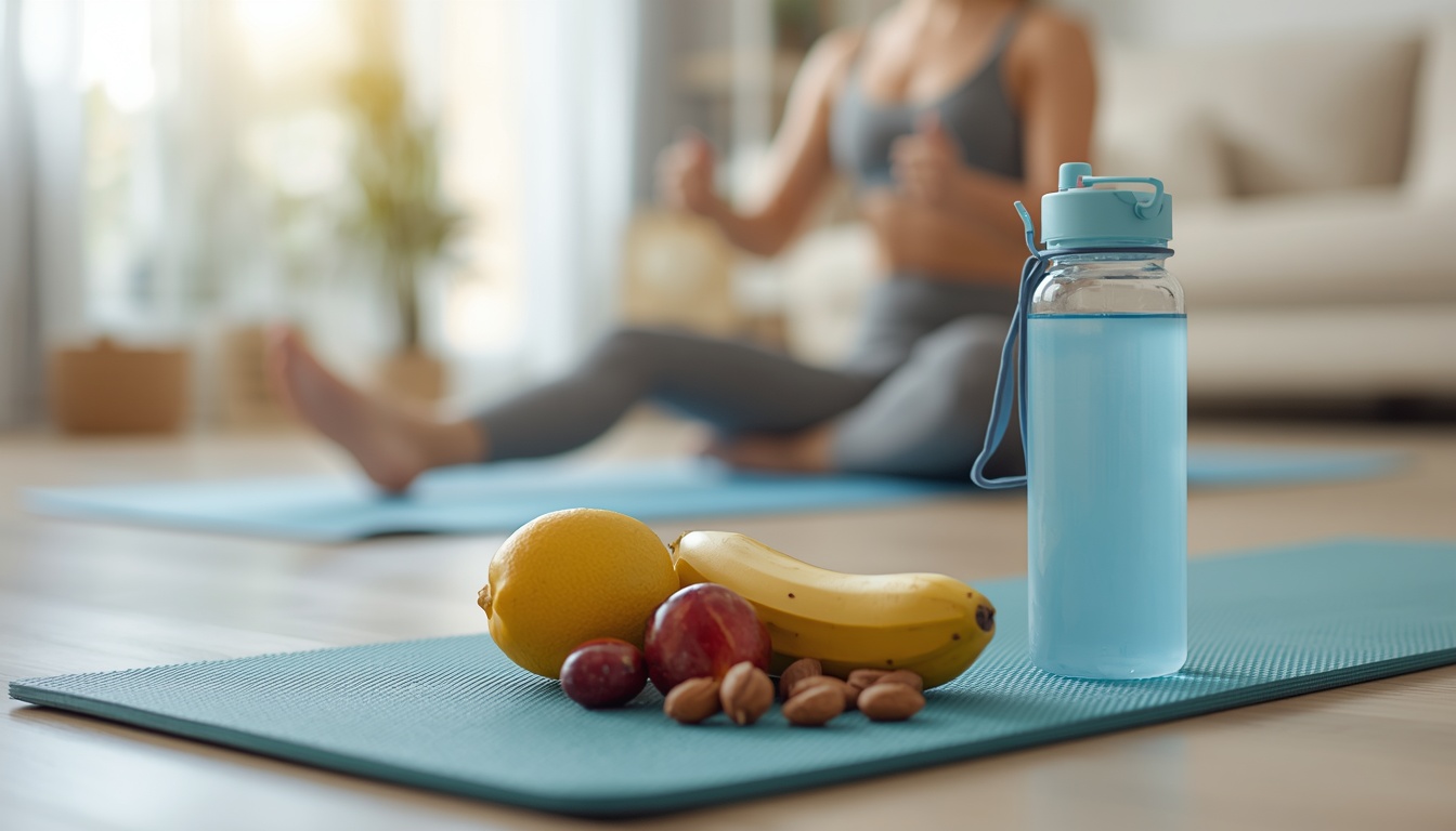 Home workout combined with healthy eating habits