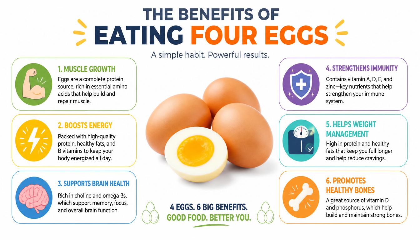 Benefits of eating four eggs daily