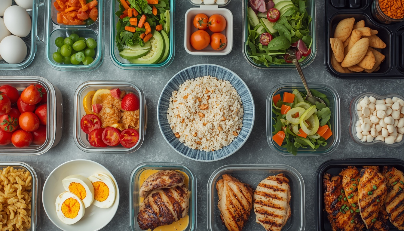 Various healthy meal prep boxes ready for the week