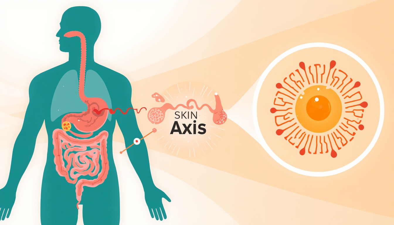 Gut skin connection showing how digestive health affects skin appearance