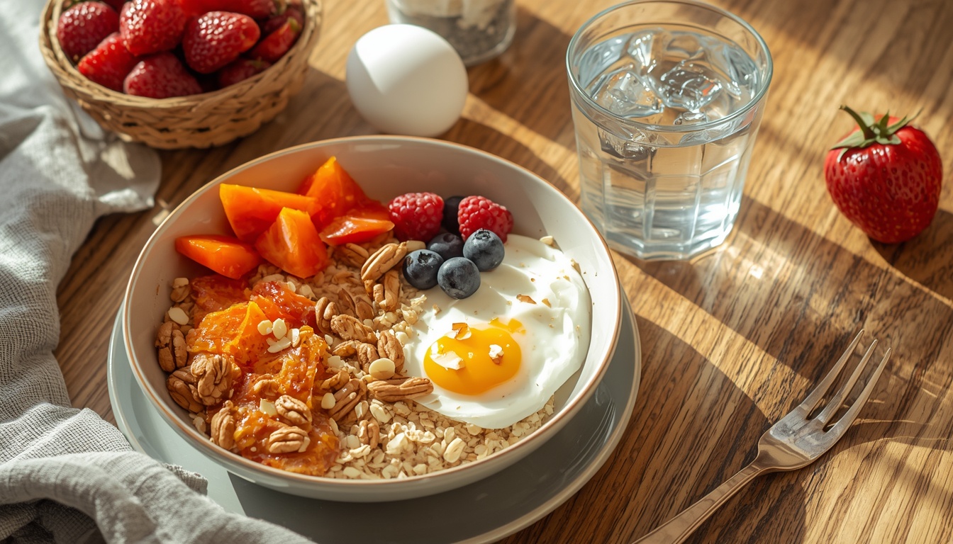 Nutritious breakfast as part of a morning routine checklist