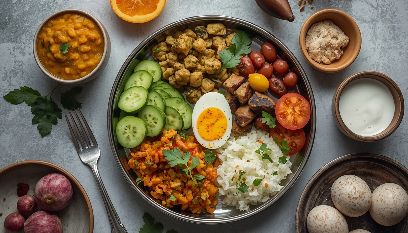 Balanced home cooked meal for healthy weight loss