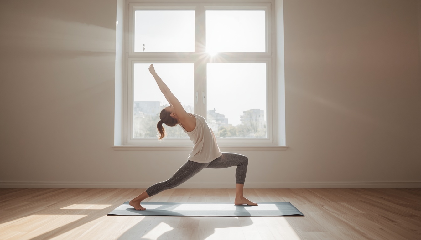 Person stretching during a healthy morning routine