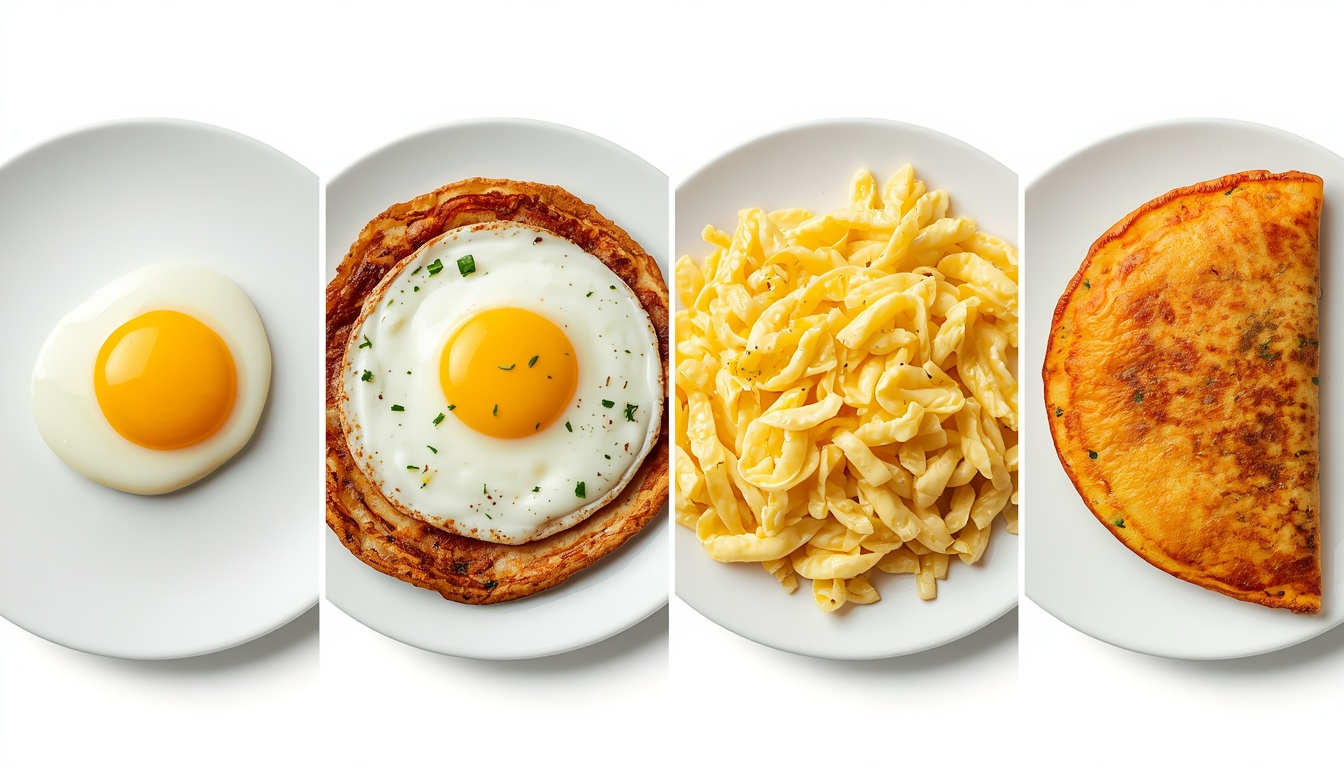 Protein in boiled fried scrambled eggs