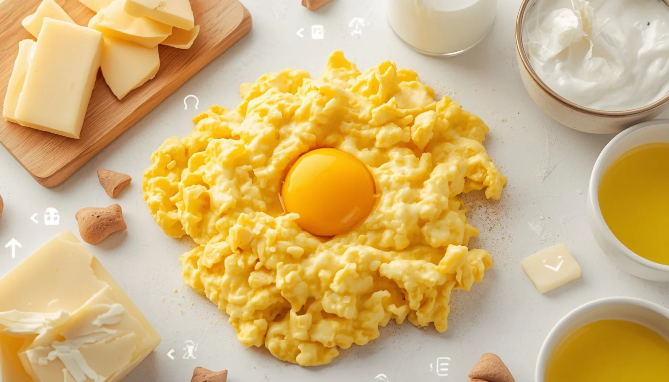 Butter cheese and milk increasing scrambled egg calories