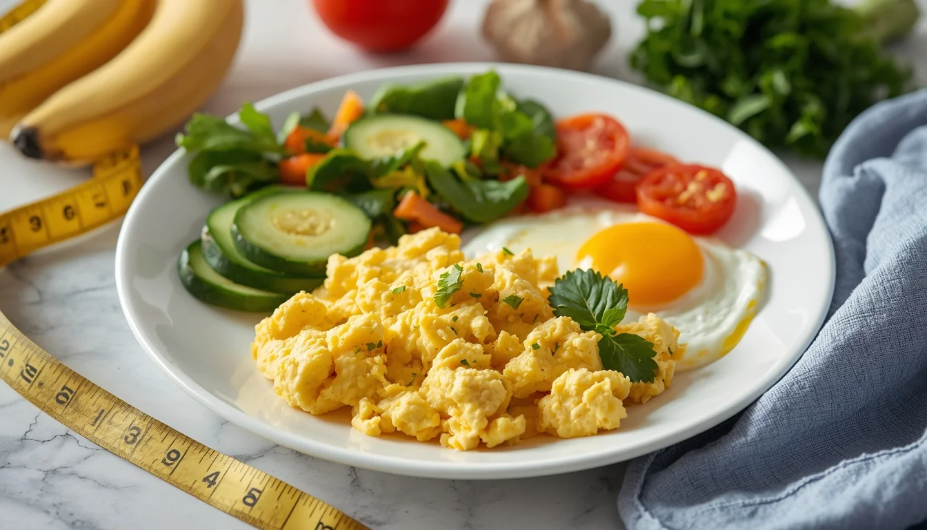 Healthy scrambled eggs meal for weight loss