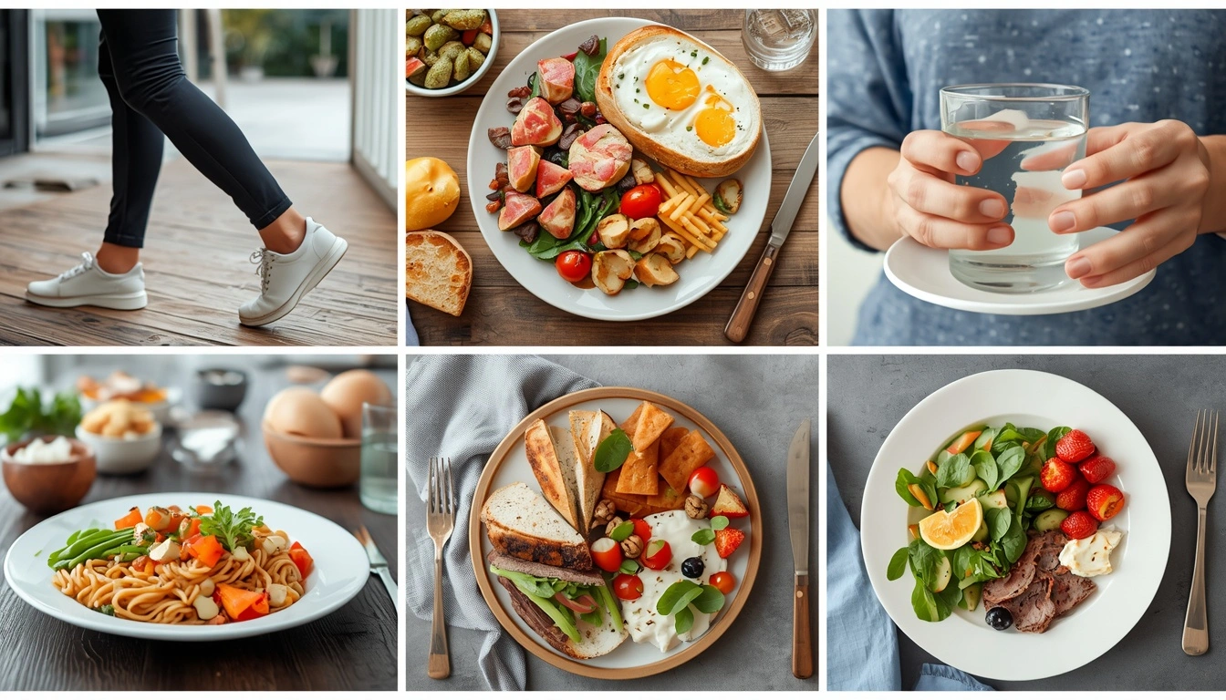 Daily habits like walking drinking water and portion control supporting fat loss