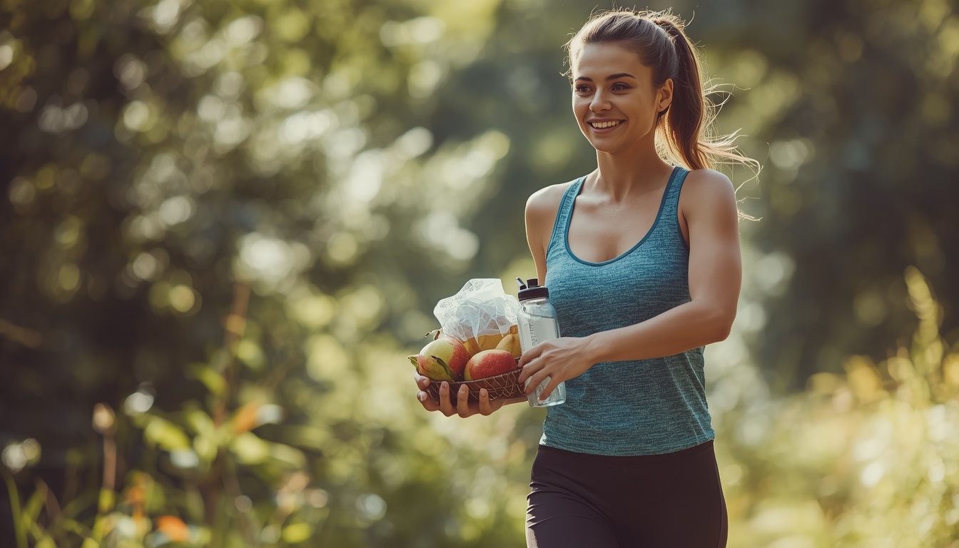 Healthy active person maintaining energy through proper nutrition