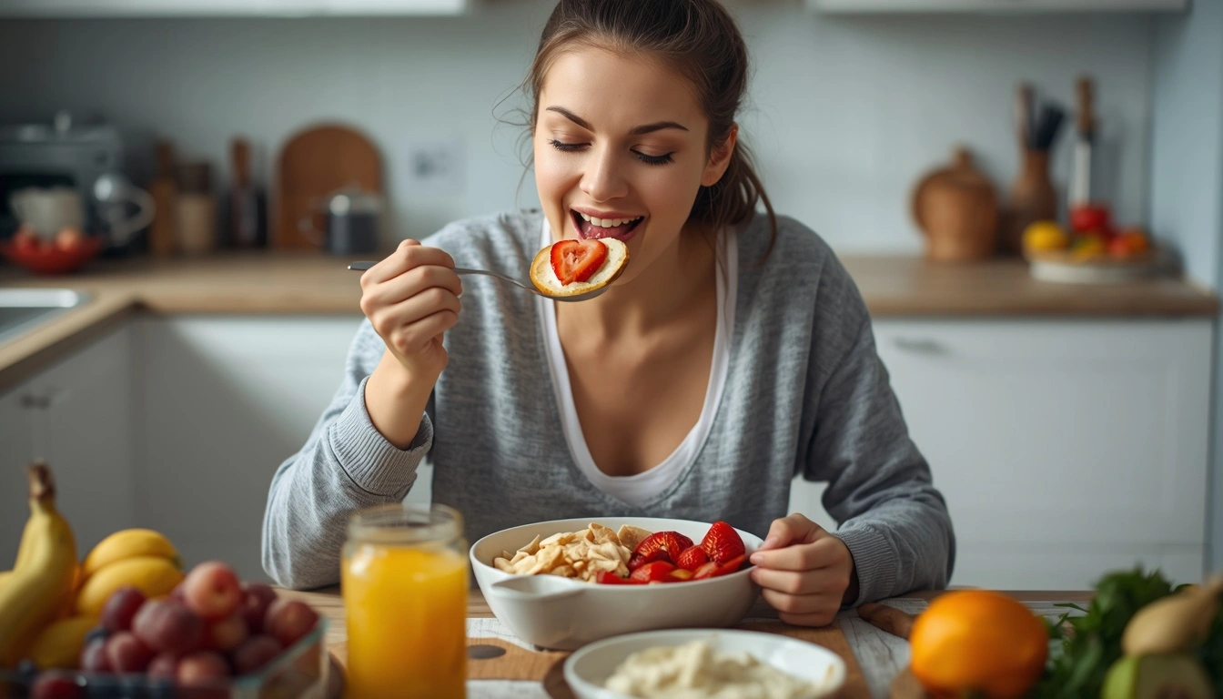 Balanced breakfast meal for healthy weight loss lifestyle