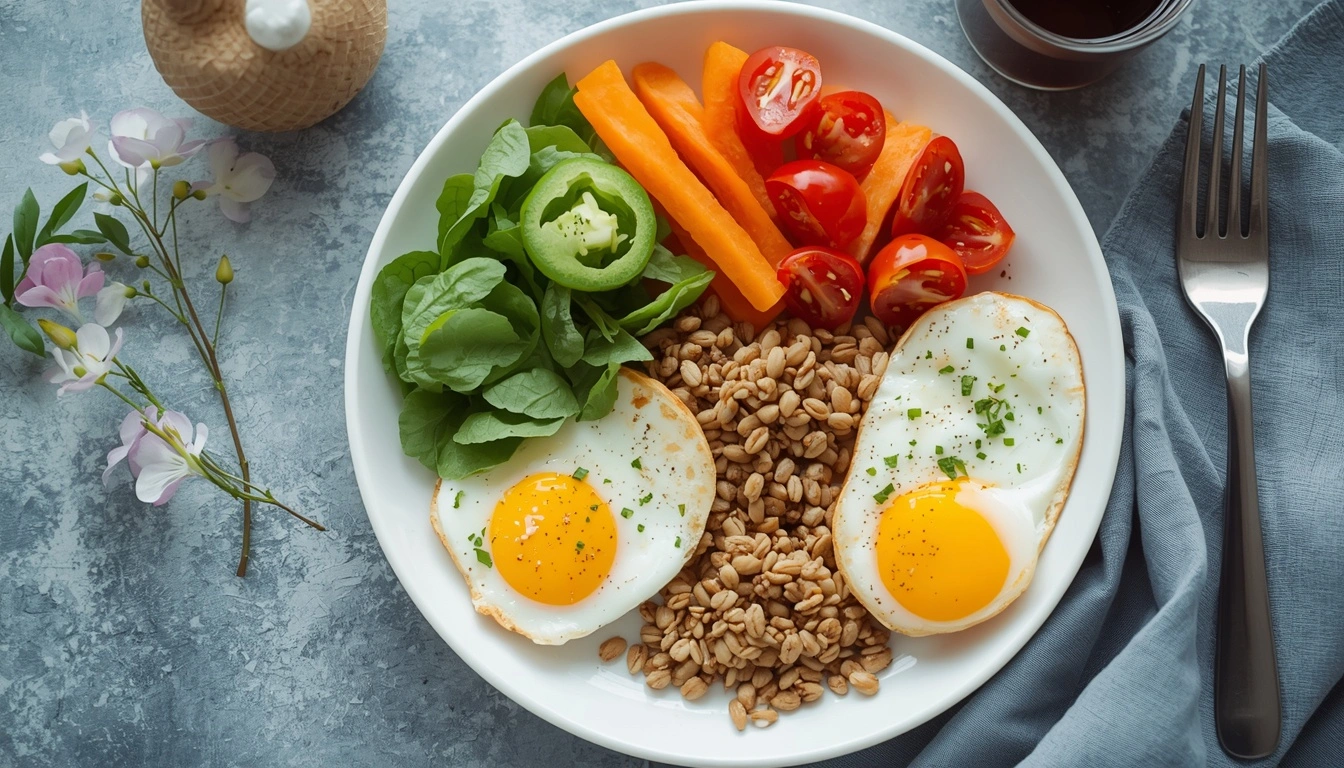 Balanced egg breakfast healthy lifestyle nutrition