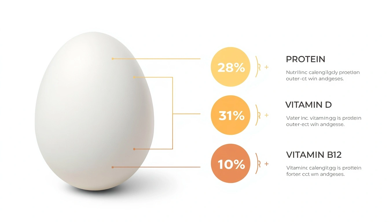Nutrition facts of one large egg showing protein and vitamins