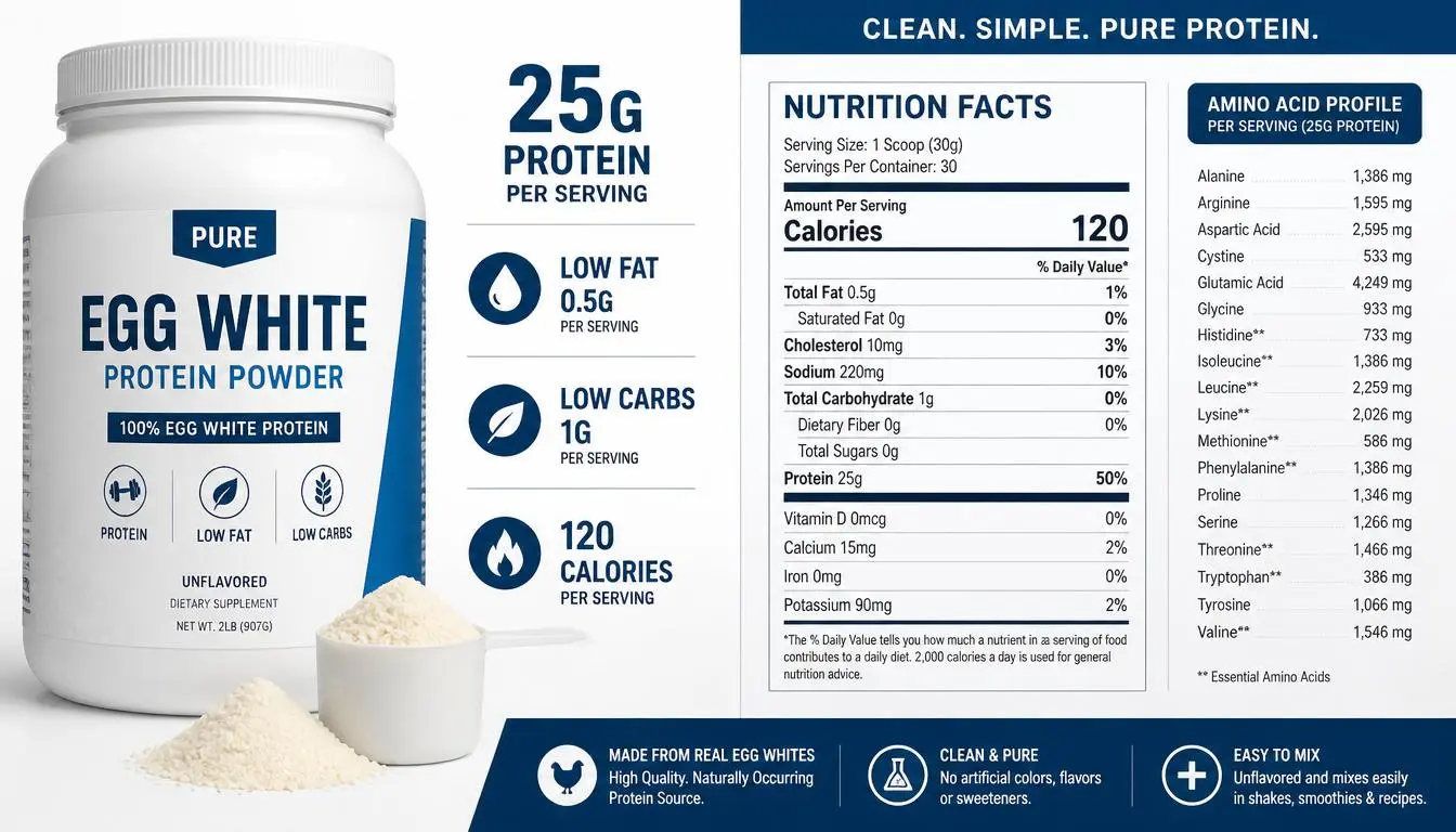 Egg white protein powder nutrition facts
