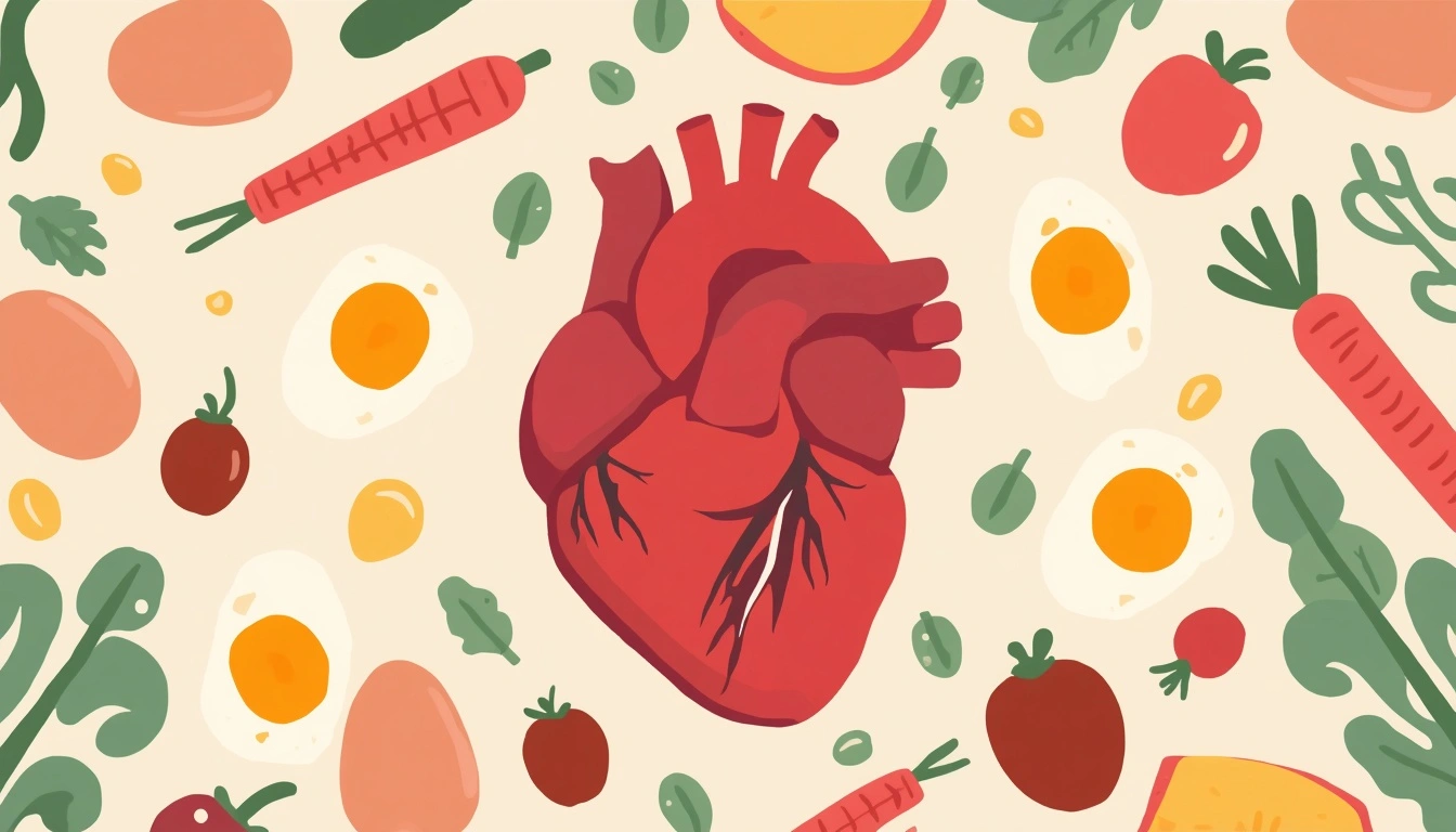 Eggs and heart health balanced diet nutrition concept