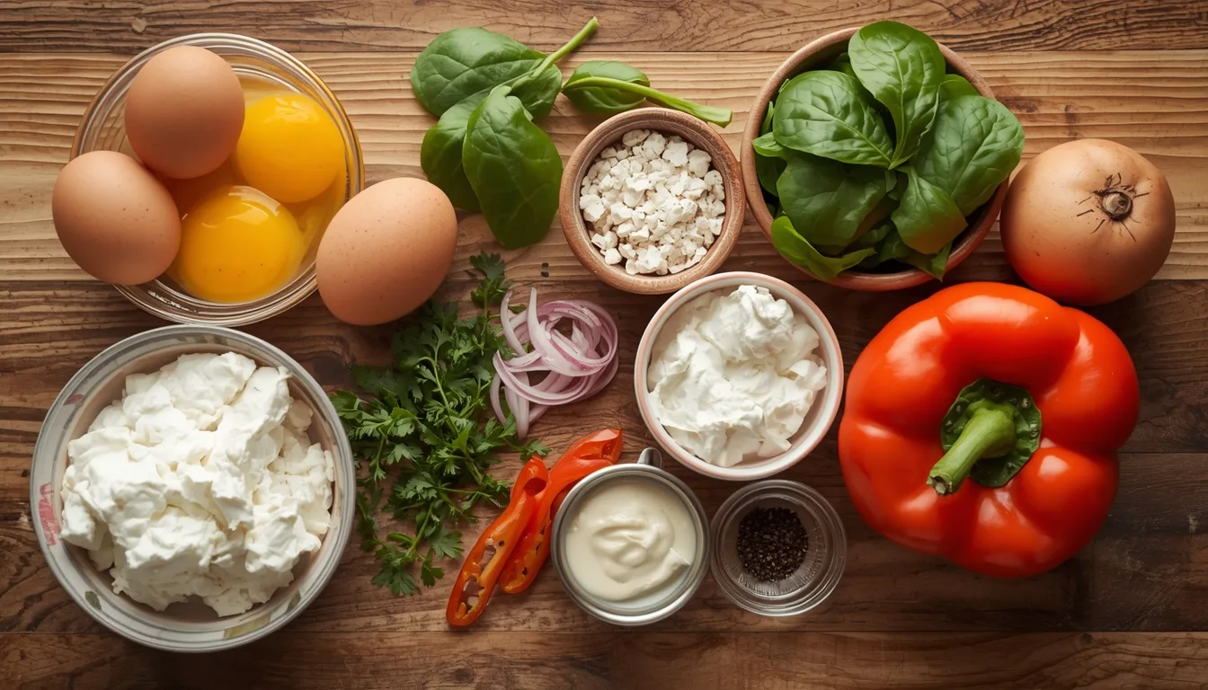 Ingredients used to make high protein egg bites