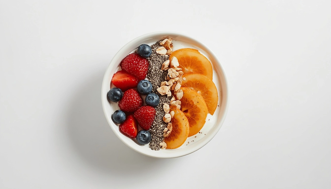 Healthy oats breakfast with fruits and seeds for weight loss