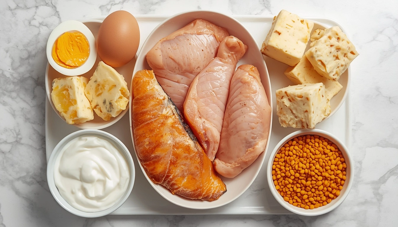 High protein foods like eggs chicken paneer tofu and lentils for fat loss and muscle support