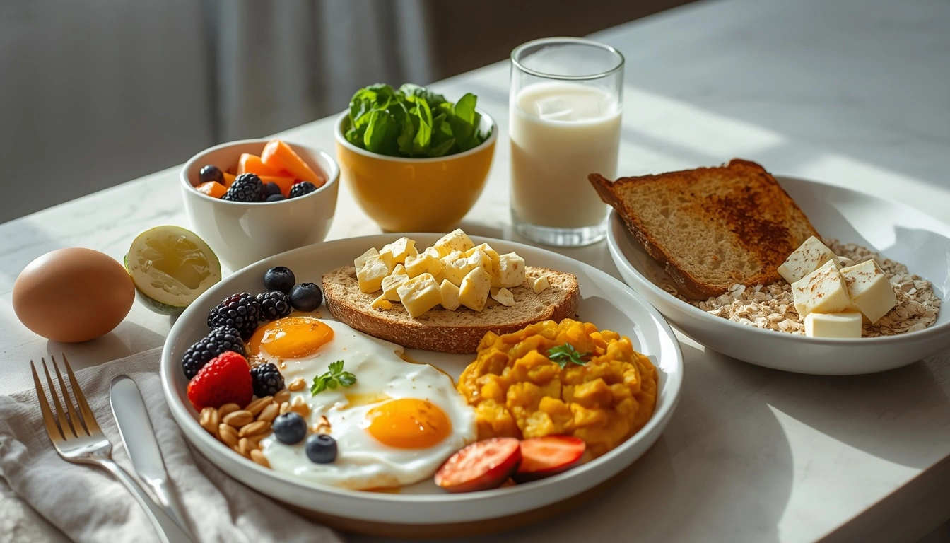 High-protein breakfast ideas for pregnancy with eggs, yogurt and paneer