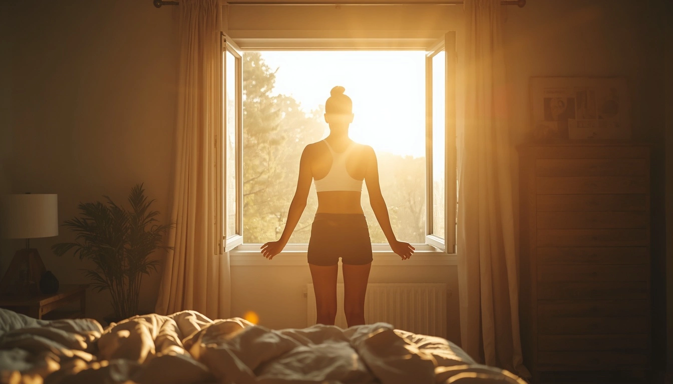 Person getting natural morning light