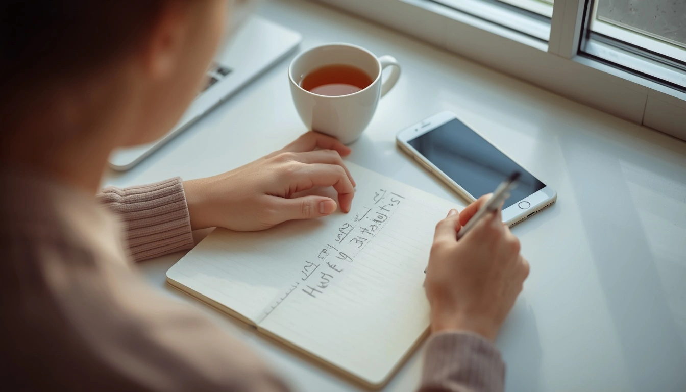 Planning daily priorities during a morning routine