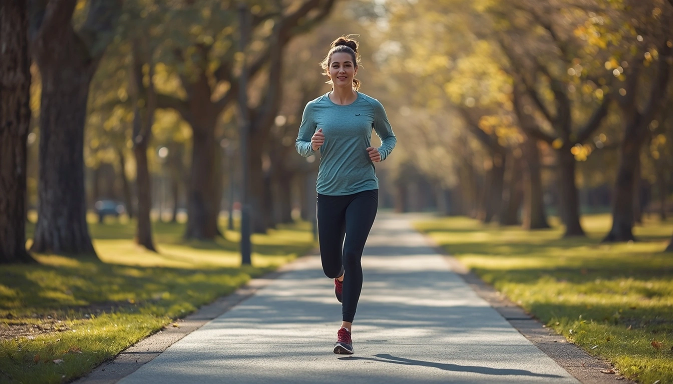 Beginner combining walking and jogging as part of a weight loss plan