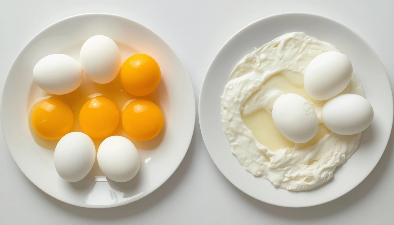 Five egg whites compared with five whole eggs