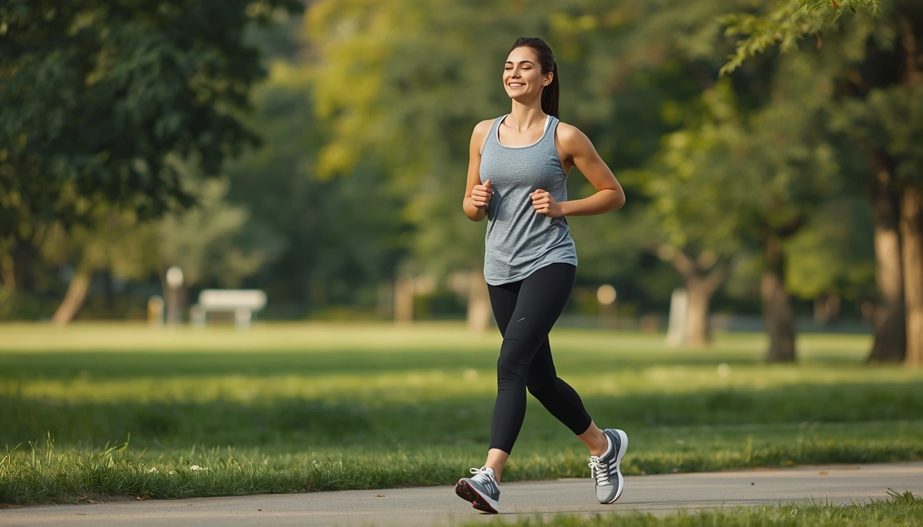 Beginner following a gradual walking routine