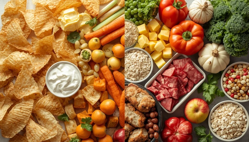 Foods to avoid for gut health including processed and sugary foods