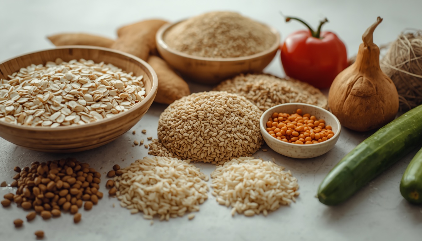 Oats, brown rice, whole-wheat bread, jowar, and bajra